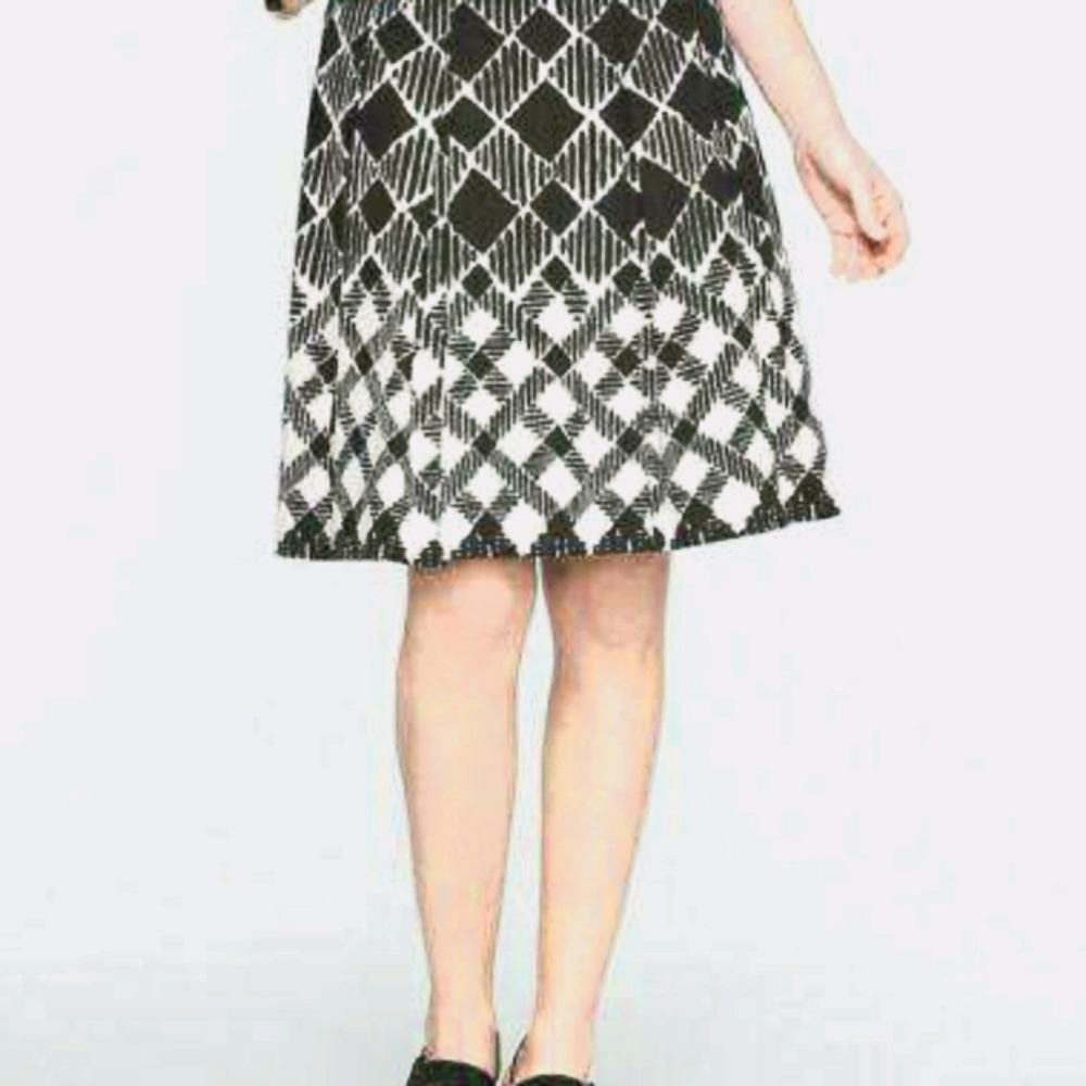 Talbots Women's Pleated Geometric Skirt 2 Petite